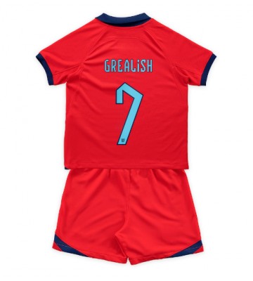 Anglia Jack Grealish #7 Koszulka Wyjazdowych Dziecięca MŚ 2022 Krótki Rękaw (+ Krótkie spodenki)